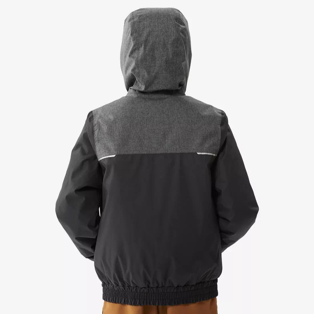 BLACK KIDS' WARM AND WATERPROOF WINTER HIKING JACKET - SH100 -3.5?�C - 7-15 YEARS, , large image number 6