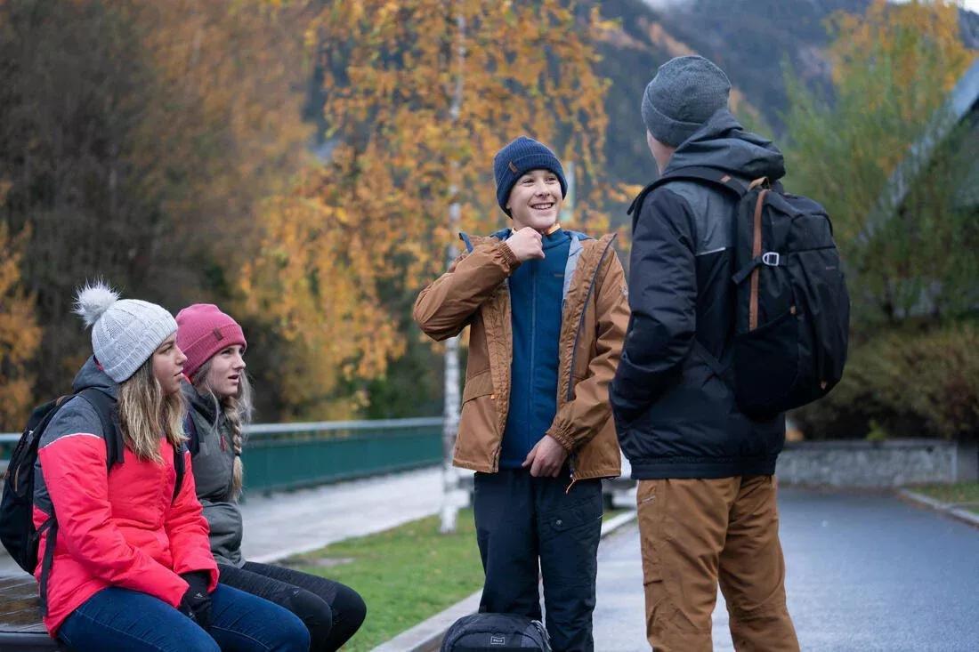 BLACK KIDS' WARM AND WATERPROOF WINTER HIKING JACKET - SH100 -3.5آ&deg;C - 7-15 YEARS, No Color, large image number 9