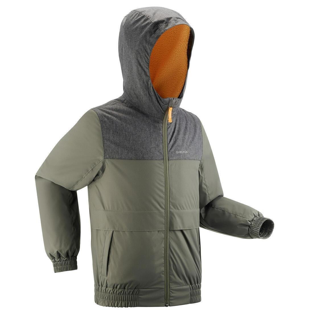 BLACK KIDS' WARM AND WATERPROOF WINTER HIKING JACKET - SH100 -3.5?�C - 7-15 YEARS, , large image number 11