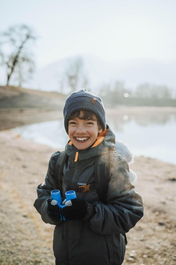 BLACK KIDS' WARM AND WATERPROOF WINTER HIKING JACKET - SH100 -3.5?�C - 7-15 YEARS, , large image number 13