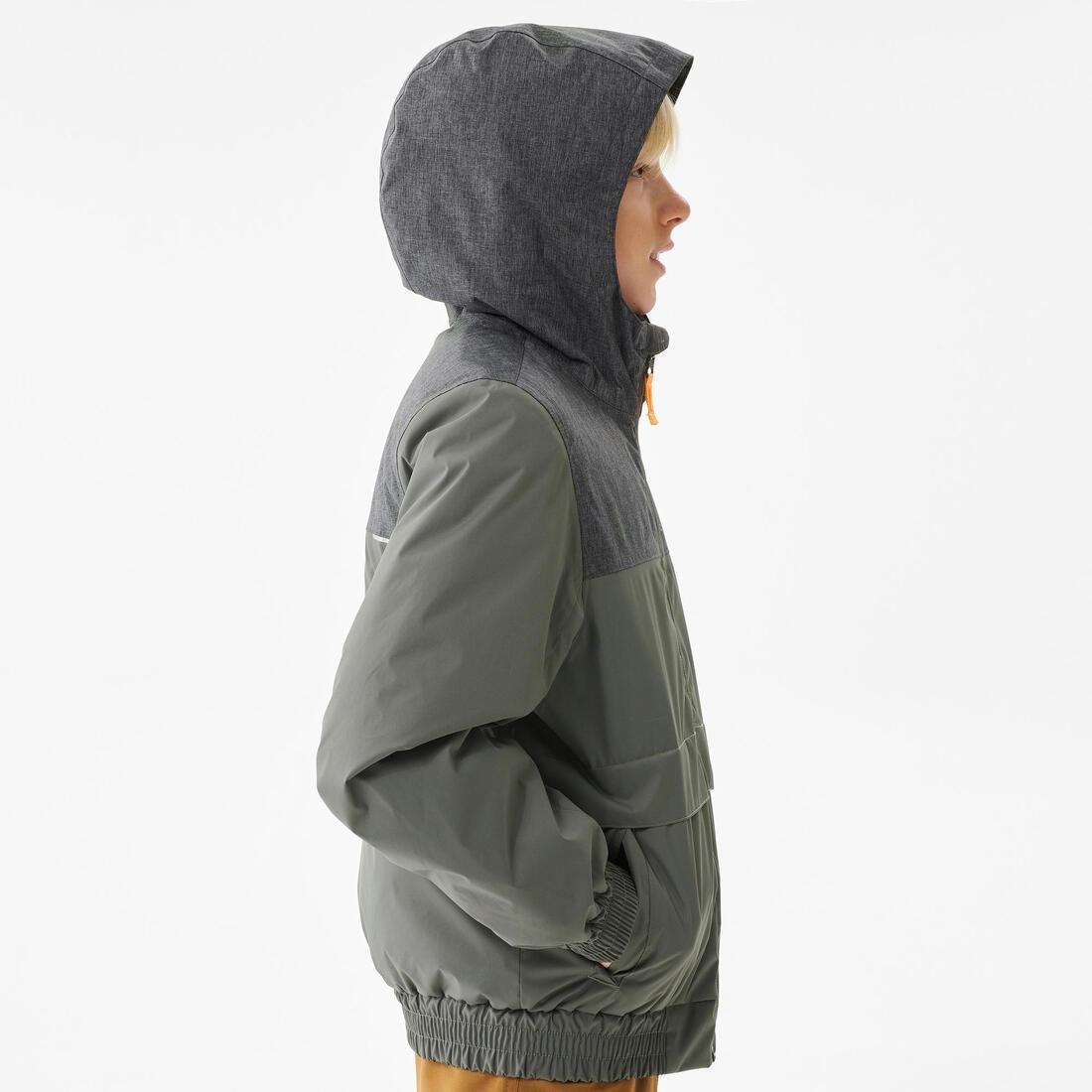 Kids Waterproof Winter Hiking Jacket Sh100 X-Warm -1C, Khaki Brown, , large image number 4