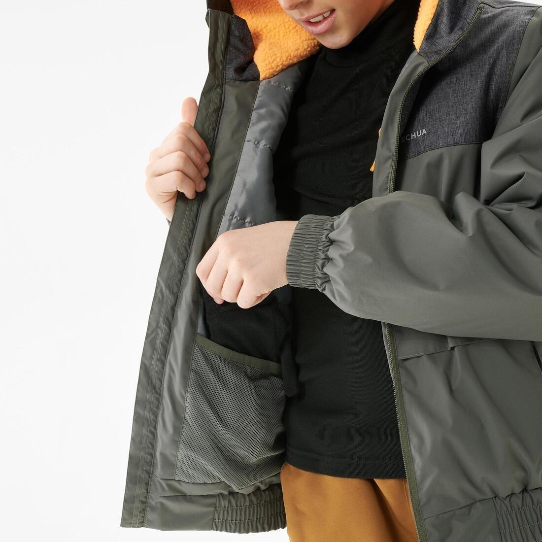 Kids Waterproof Winter Hiking Jacket Sh100 X-Warm -1C, Khaki Brown, , large image number 5