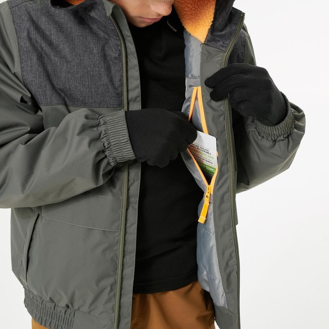 Kids Waterproof Winter Hiking Jacket Sh100 X-Warm -1C, Khaki Brown, , large image number 6