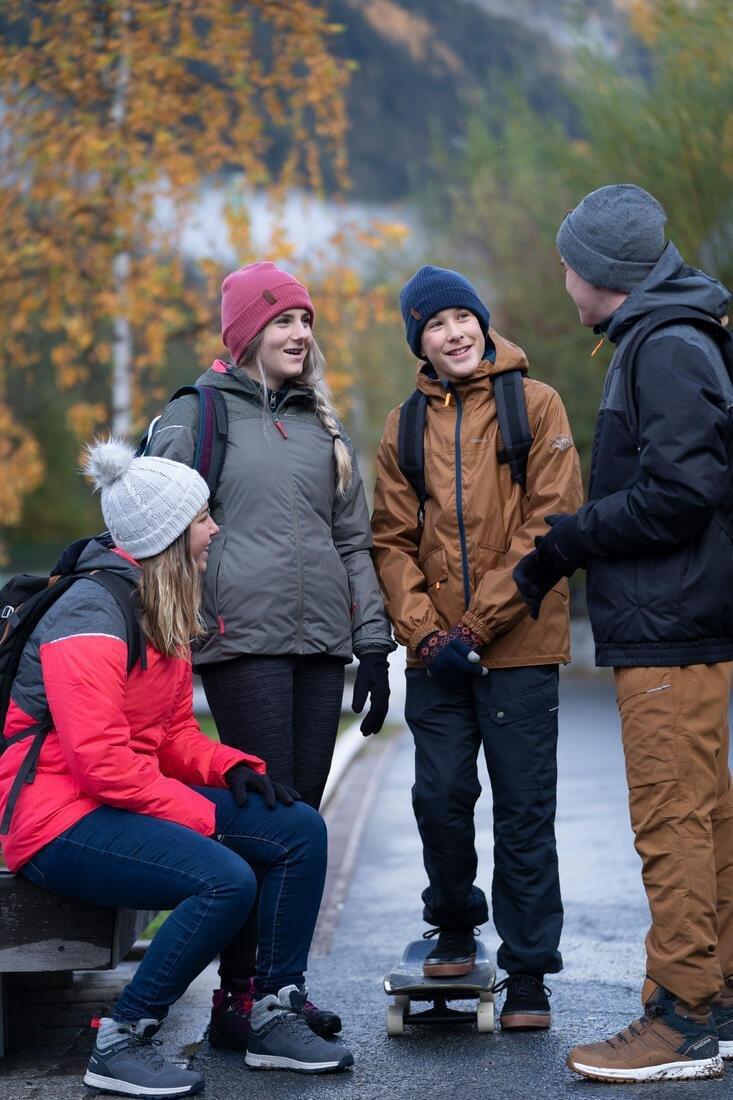 Kids Waterproof Winter Hiking Jacket Sh100 X-Warm -1C, Khaki Brown, , large image number 10