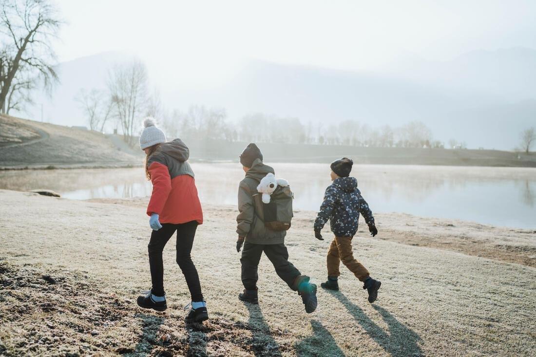 Kids Waterproof Winter Hiking Jacket Sh100 X-Warm -1C, Khaki Brown, , large image number 12