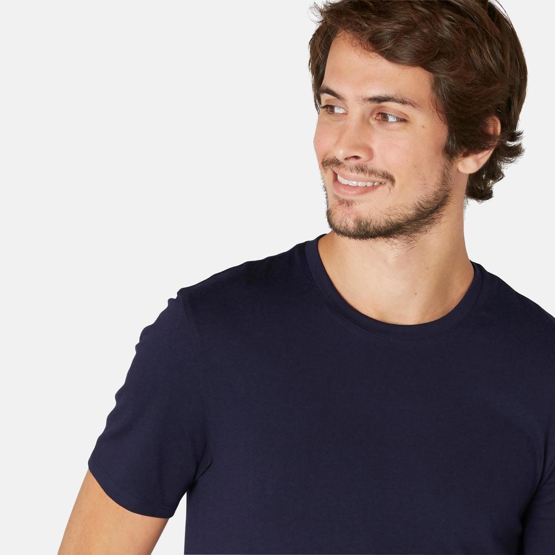 Slim Fit Stretch Cotton Fitness T-Shirt, Grey, , large image number 5