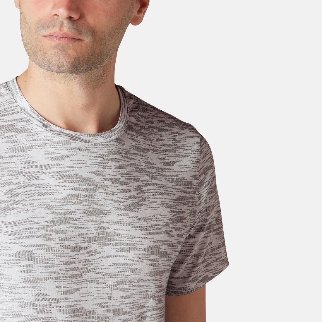 Slim Fit Stretch Cotton Fitness T-Shirt, Grey, , large image number 14