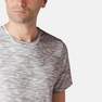 DOMYOS - Slim Fit Stretch Cotton Fitness T-Shirt, Grey