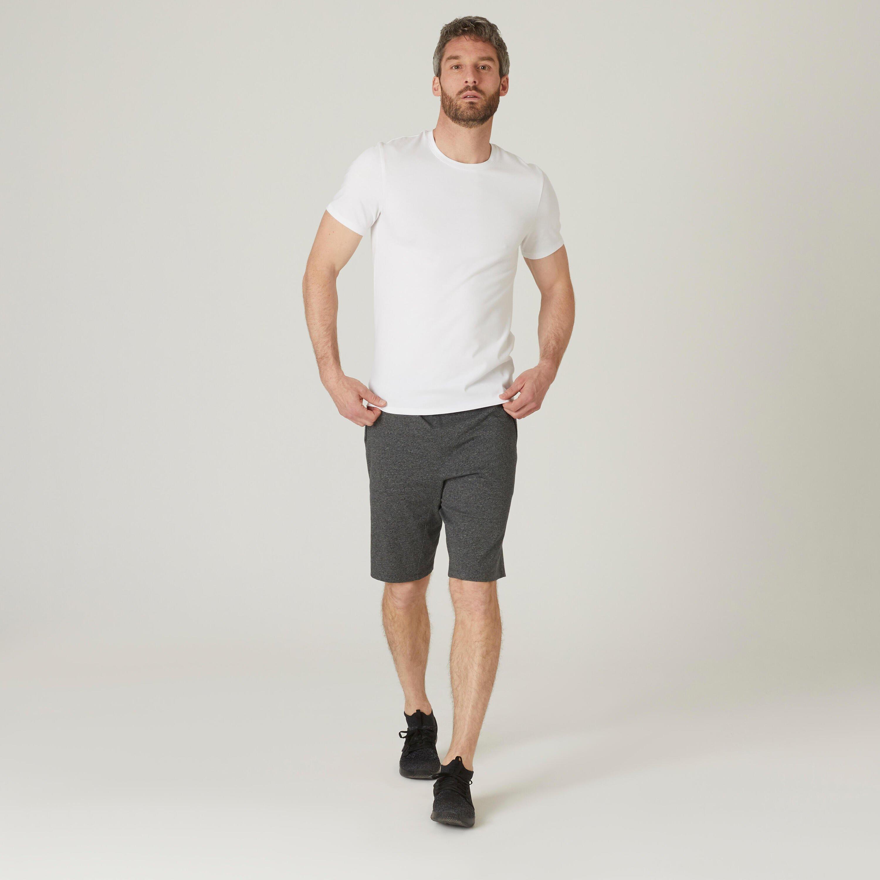 Slim Fit Stretch Cotton Fitness T-Shirt, Snow White, , large image number 2