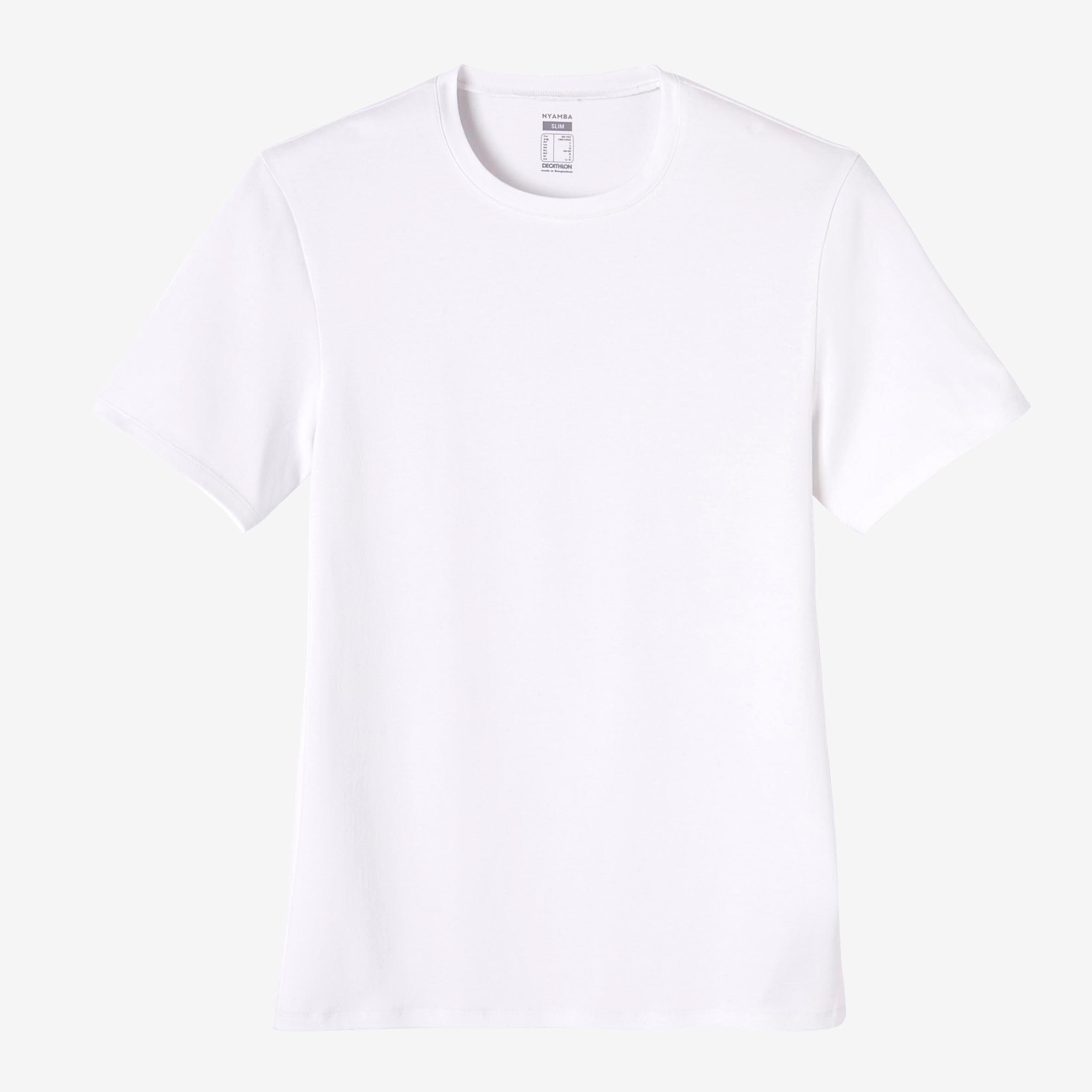 Slim Fit Stretch Cotton Fitness T-Shirt, Snow White, , large image number 4