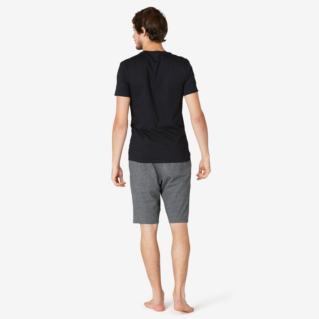Slim Fit Stretch Cotton Fitness T-Shirt, Black, , large image number 3