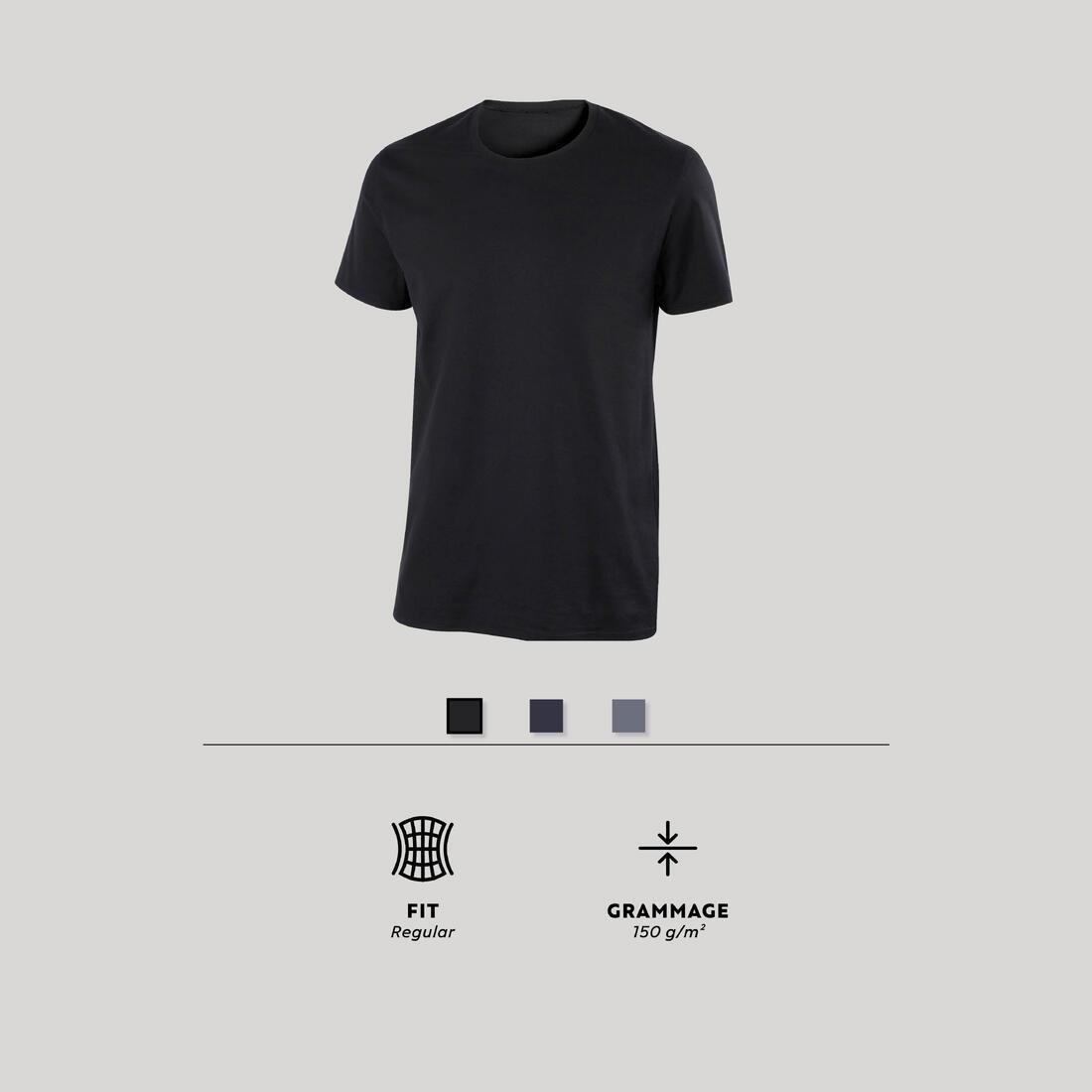 Slim Fit Stretch Cotton Fitness T-Shirt, Black, , large image number 4