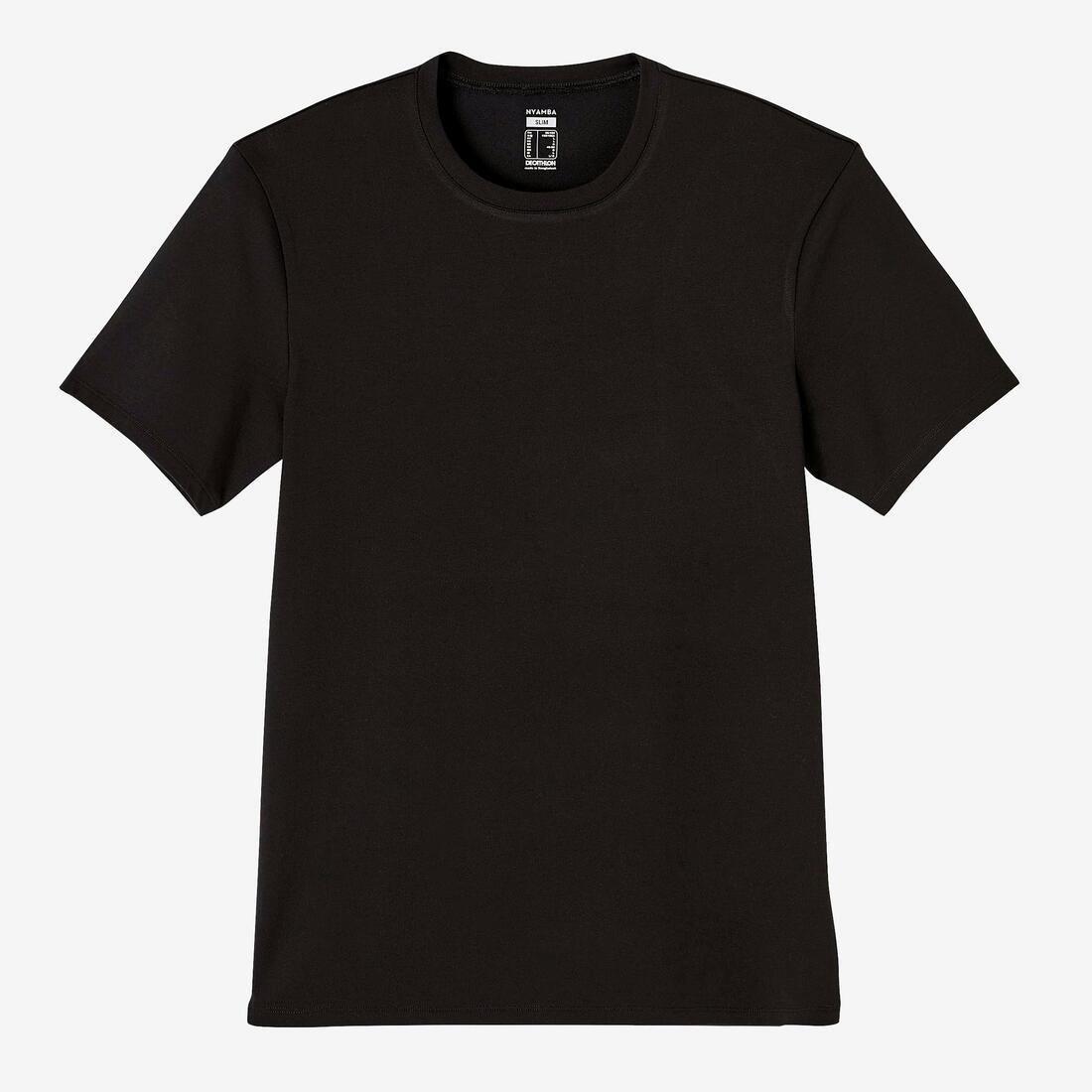 Slim Fit Stretch Cotton Fitness T-Shirt, Black, , large image number 5