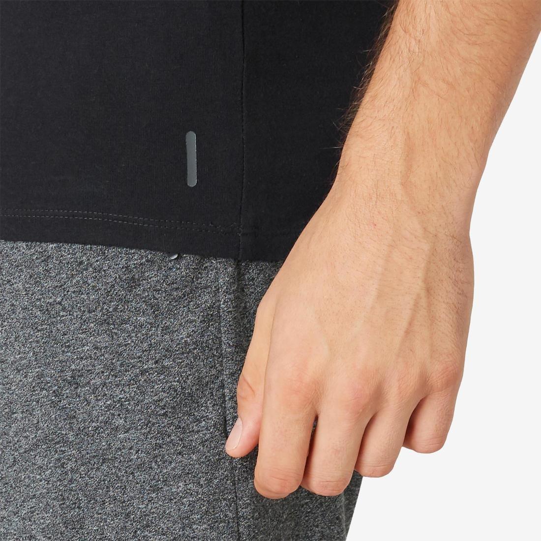 Slim Fit Stretch Cotton Fitness T-Shirt, Black, , large image number 8