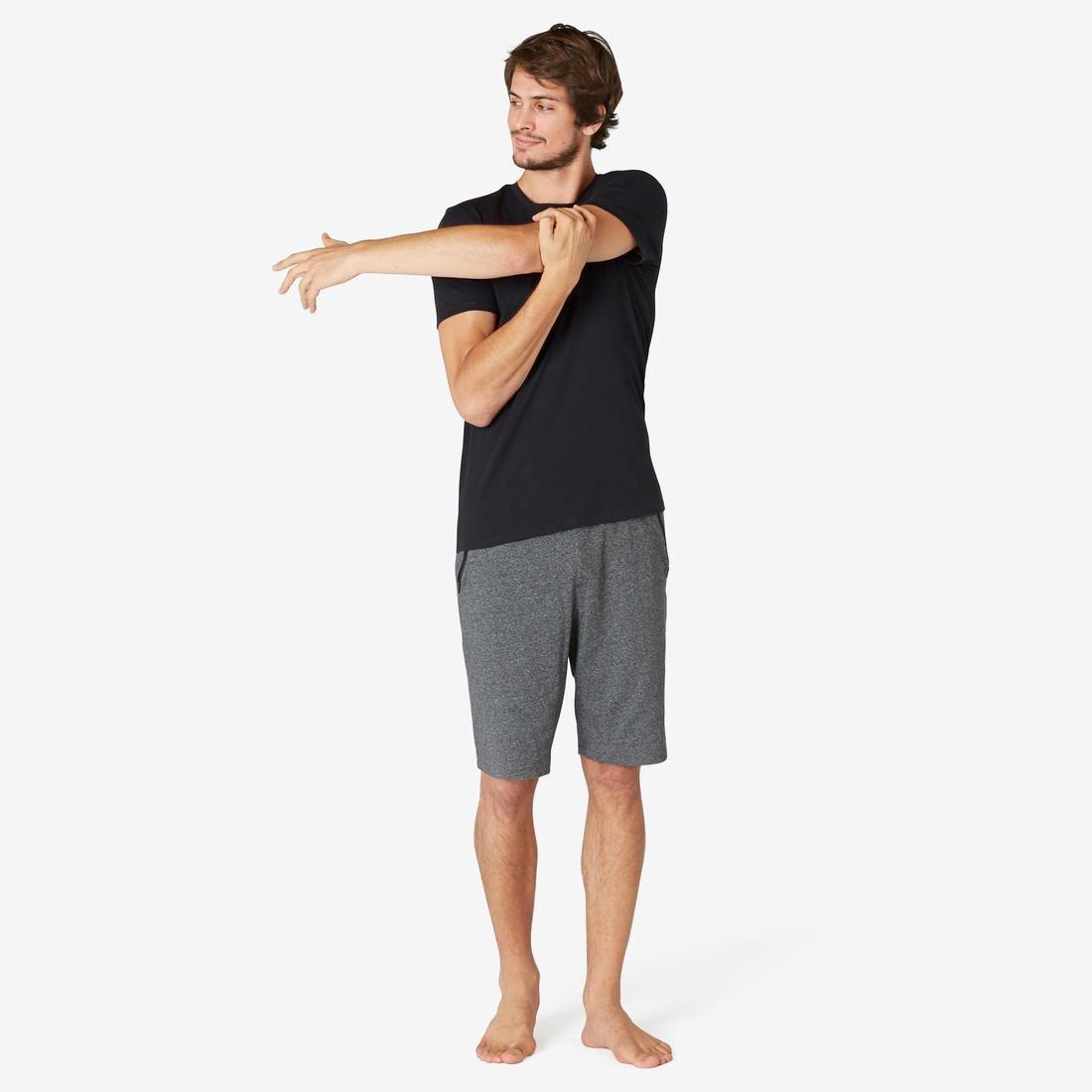 Slim Fit Stretch Cotton Fitness T-Shirt, Black, No Color, large image number 9