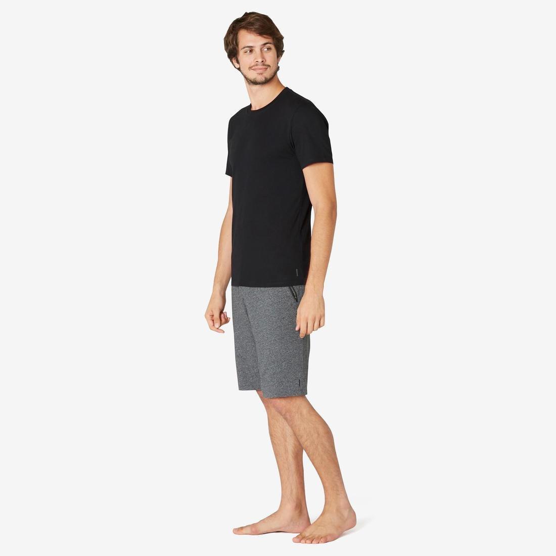 Slim Fit Stretch Cotton Fitness T-Shirt, Black, , large image number 10