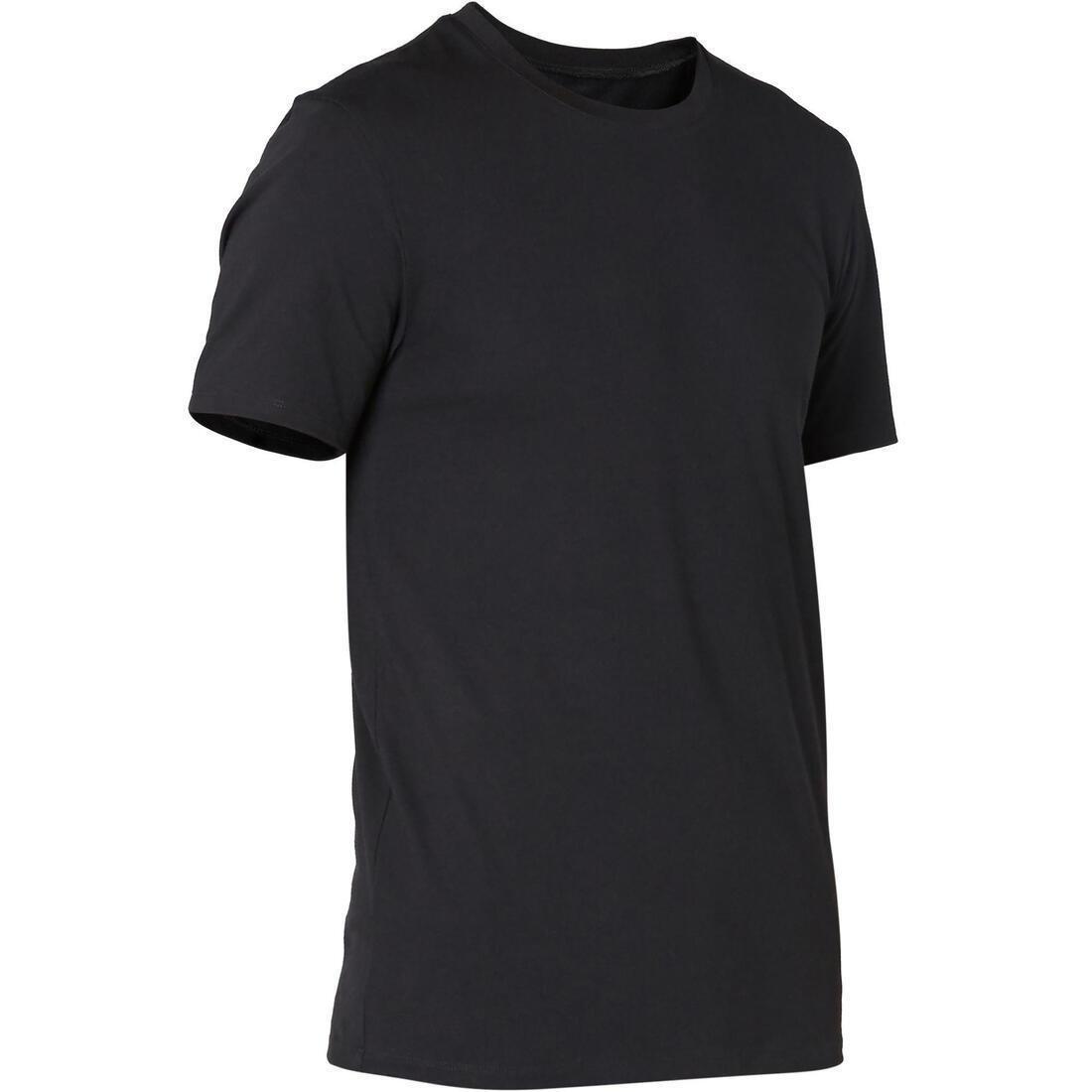 Slim Fit Stretch Cotton Fitness T-Shirt, Black, , large image number 11
