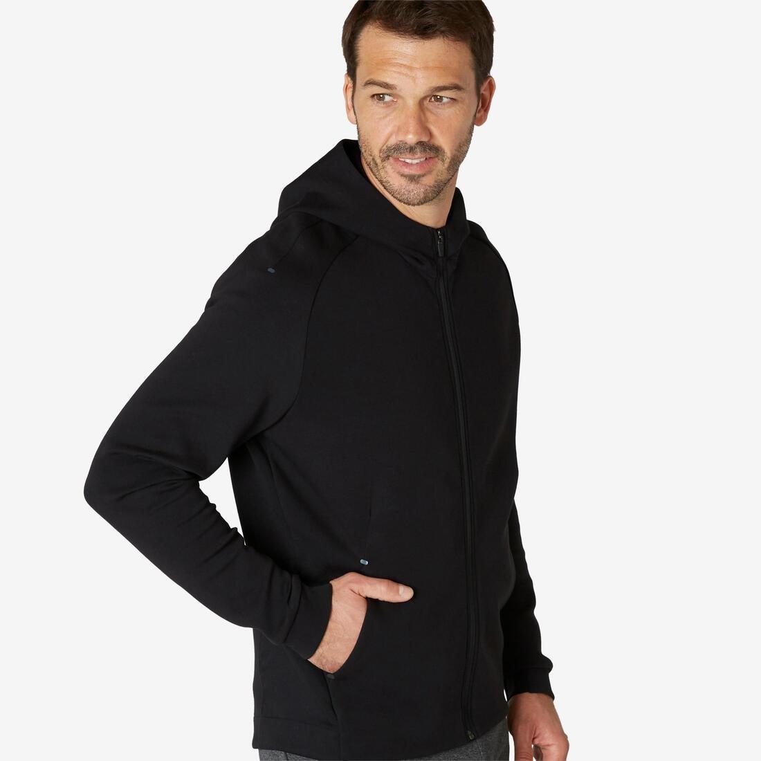 Zippered Fitness Hoodie With Zippered Pockets, Blue, , large image number 0