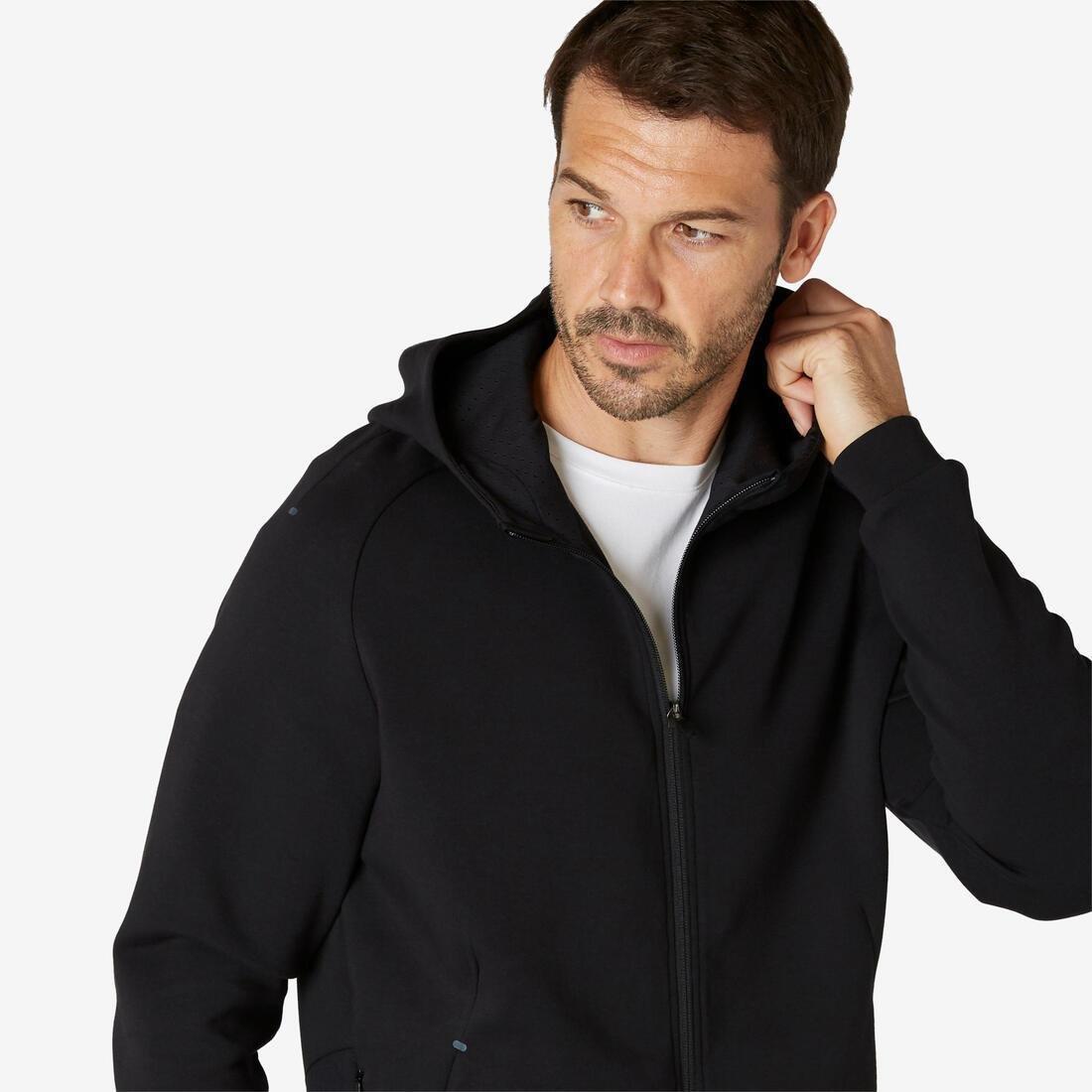 Zippered Fitness Hoodie With Zippered Pockets, Blue, , large image number 2