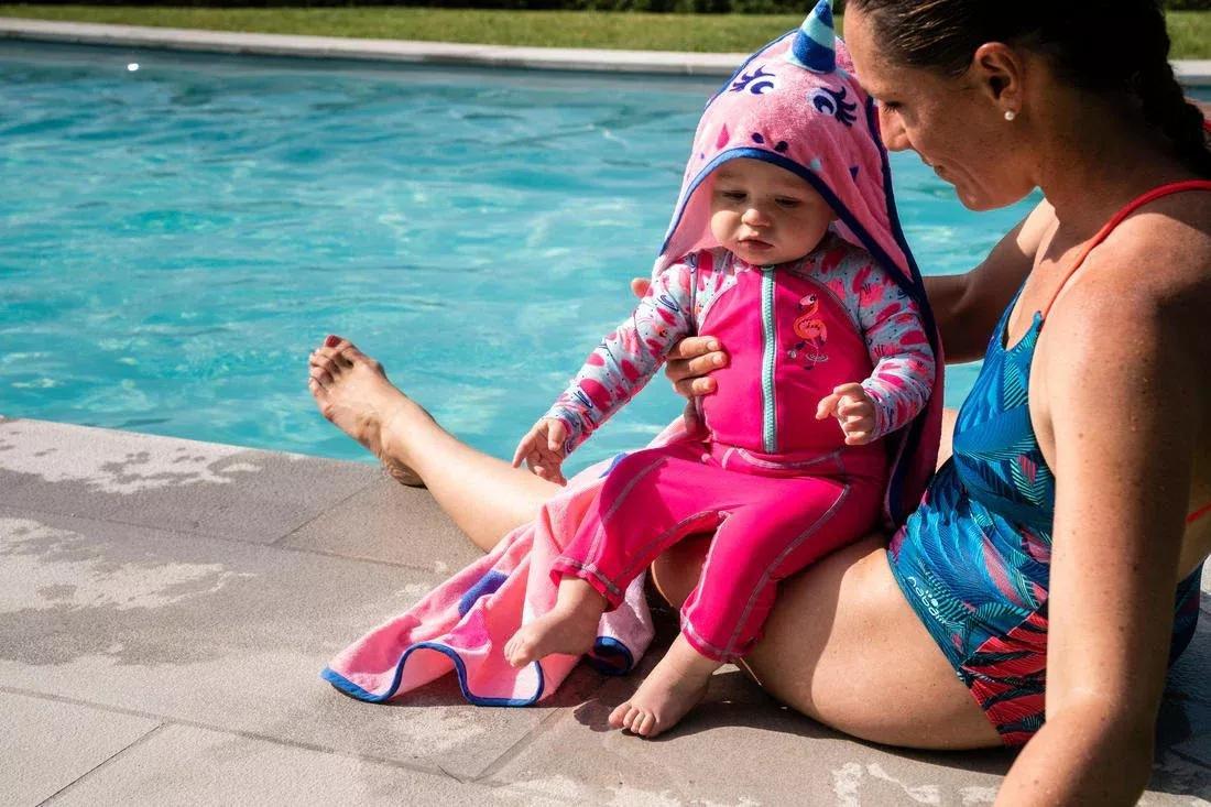 Baby Pool Towel With Hood -  Unicorn Print, No Color, large image number 14