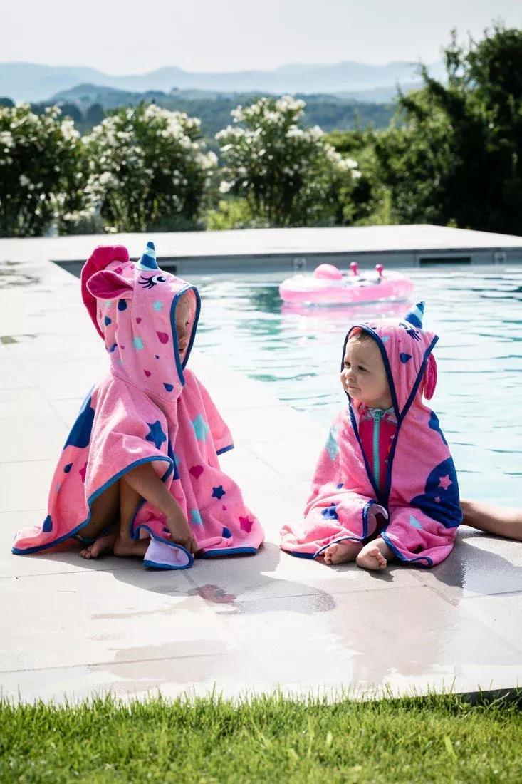 Baby Pool Towel With Hood -  Unicorn Print, No Color, large image number 3
