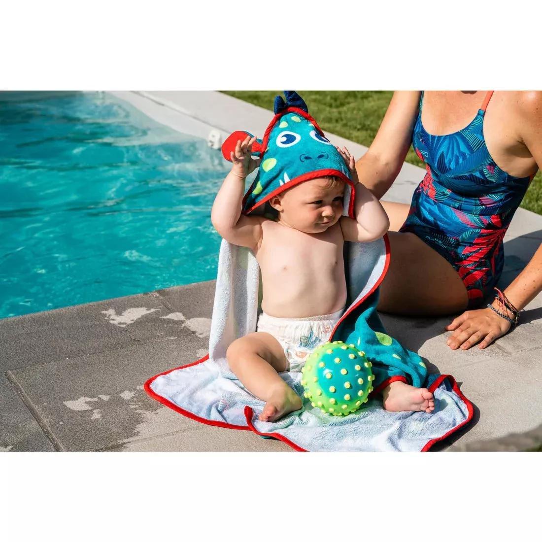 Baby Pool Towel With Hood -  Unicorn Print, No Color, large image number 4