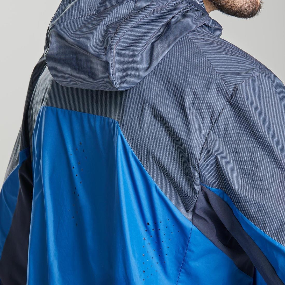Men's fast hiking windproof jacket FH500 Helium Wind, Asphalt Blue, , large image number 4