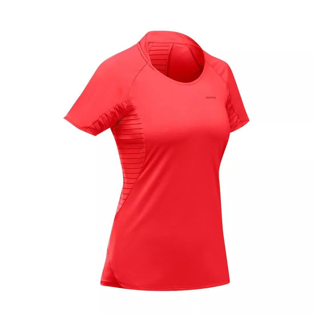 Women Mountain Walking Short-Sleeved T-Shirt - MH500, Red, No Color, medium