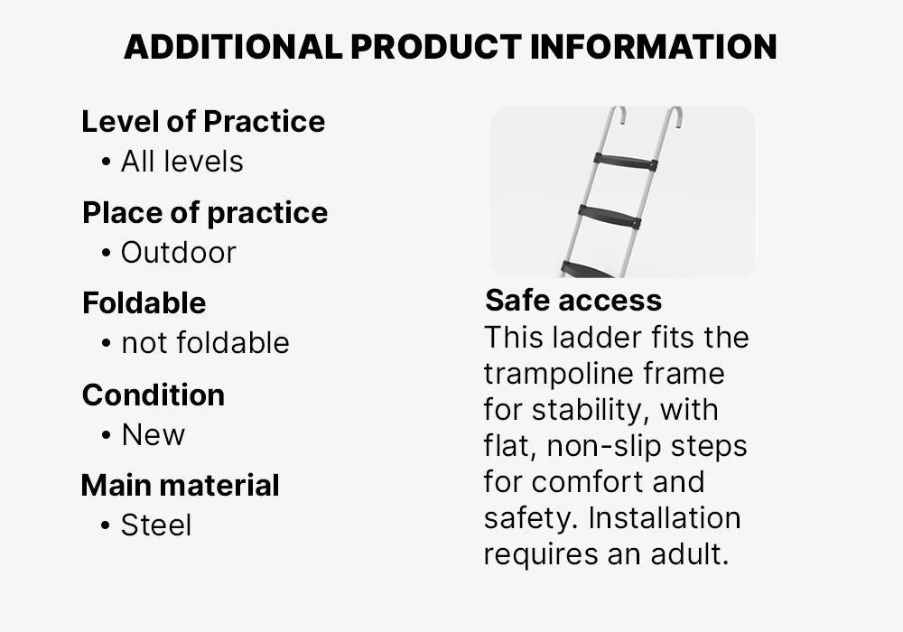 3-Step Trampoline Ladder, Black, No Color, large image number 8