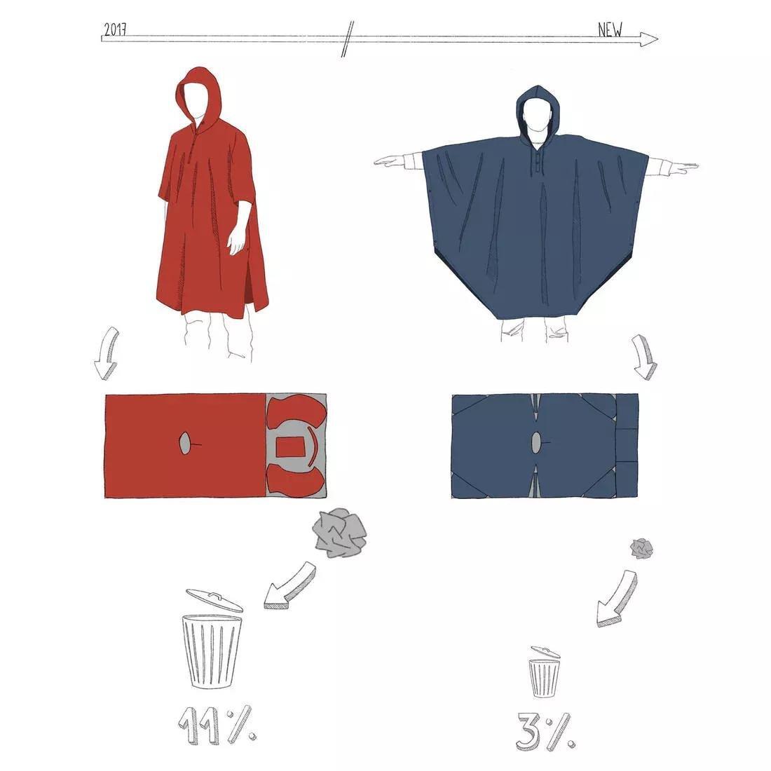 Hiking Rain Poncho - Forclaz Mt 100 - 30 L, Grey, , large image number 2