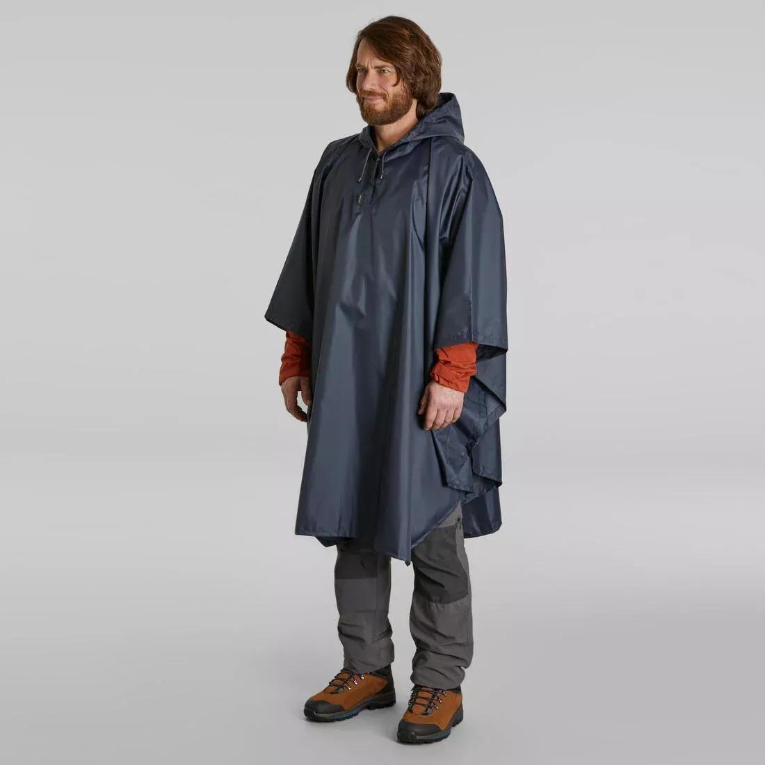 Hiking Rain Poncho - Forclaz Mt 100 - 30 L, Grey, , large image number 5