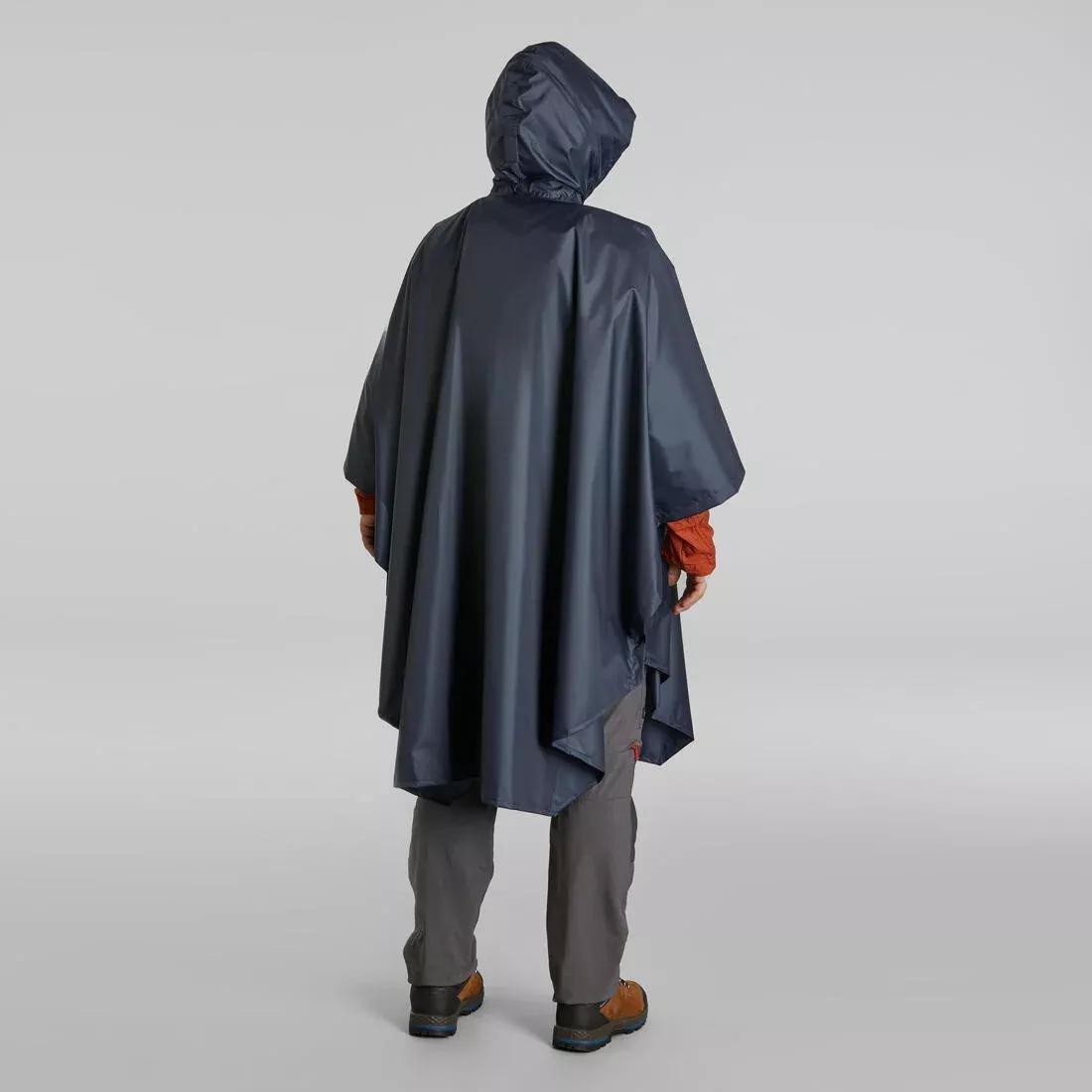 Hiking Rain Poncho - Forclaz Mt 100 - 30 L, Grey, , large image number 6