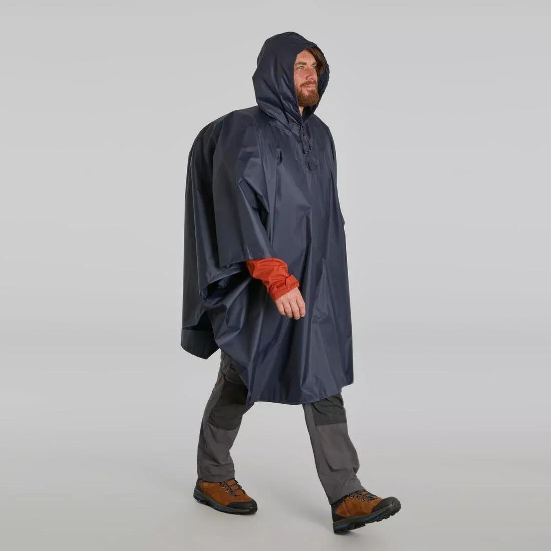 Hiking Rain Poncho - Forclaz Mt 100 - 30 L, Grey, , large image number 8