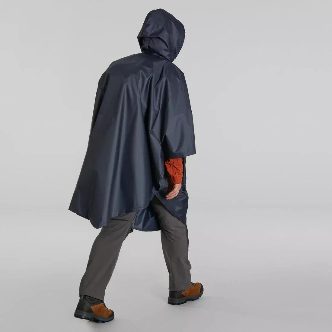 Hiking Rain Poncho - Forclaz Mt 100 - 30 L, Grey, , large image number 9