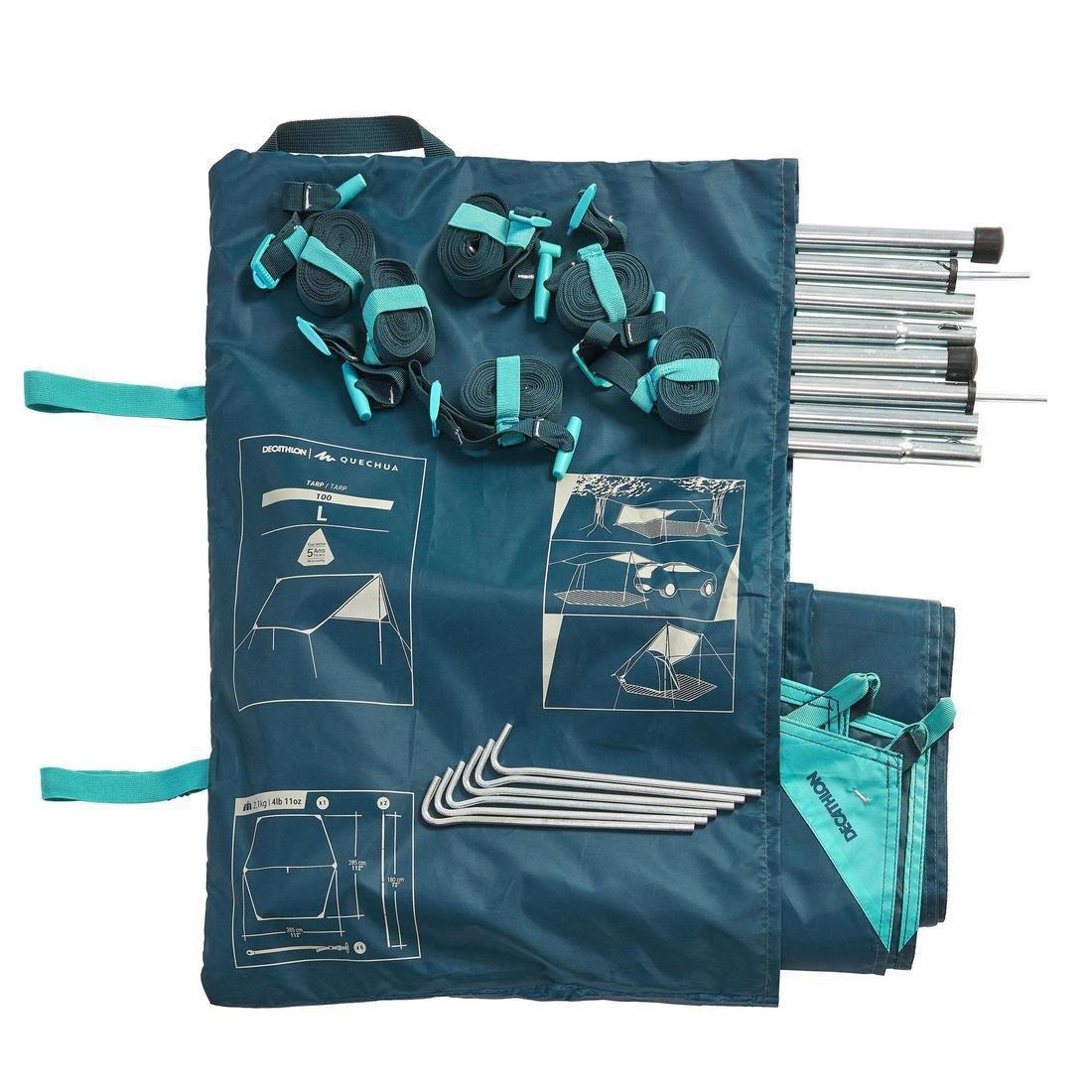 Multifunction Tarp Camping Shelter, Blue, No Color, medium