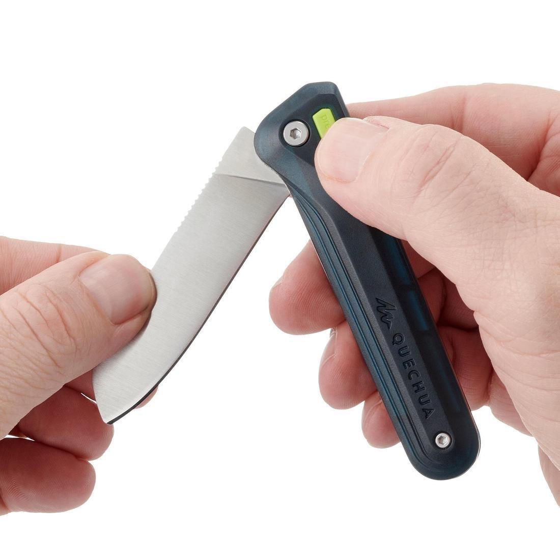 TEAL BLUE Kids' Hiking Knife (Age 7+) MH100 Junior with Blade Lock, No Color, large image number 3