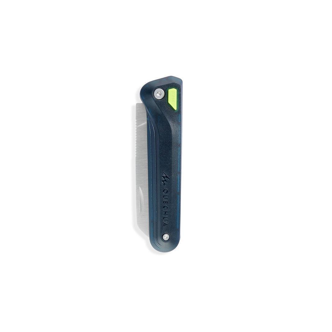 QUECHUA - Kids' Hiking Knife (Age 7+) MH100 Junior with Blade Lock, dark petrol blue