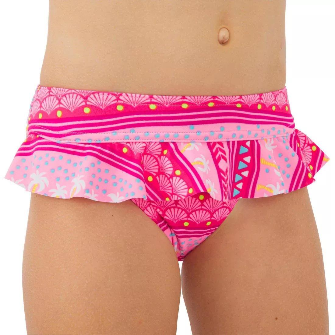 FLUO BUBBLEGUM PINK LITTLE GIRL'S Swimsuit bottoms MADI 100, No Color, large image number 3