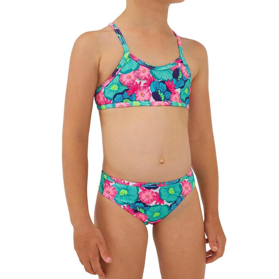 Kids Girls Two-Piece Swimsuit - Boni 100, Pale Green, No Color, medium