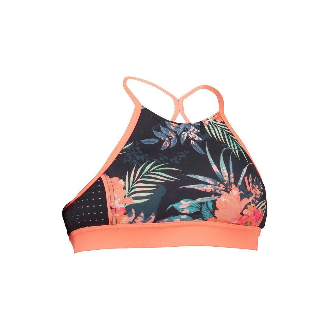 BLACK Girl's surf swimsuit crop top baha 900, , large image number 2