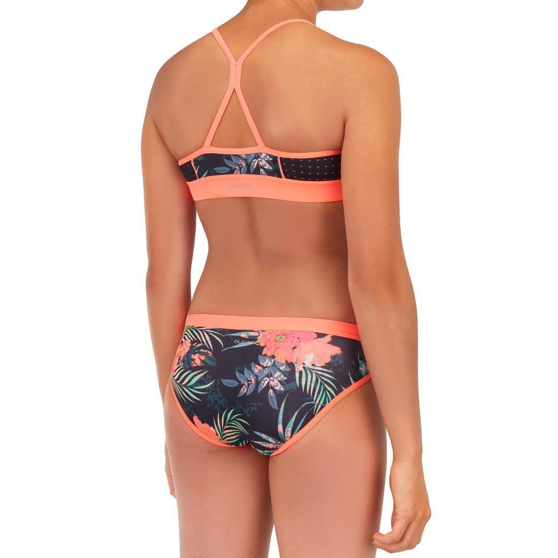 BLACK Girl's surf swimsuit crop top baha 900, , large image number 4