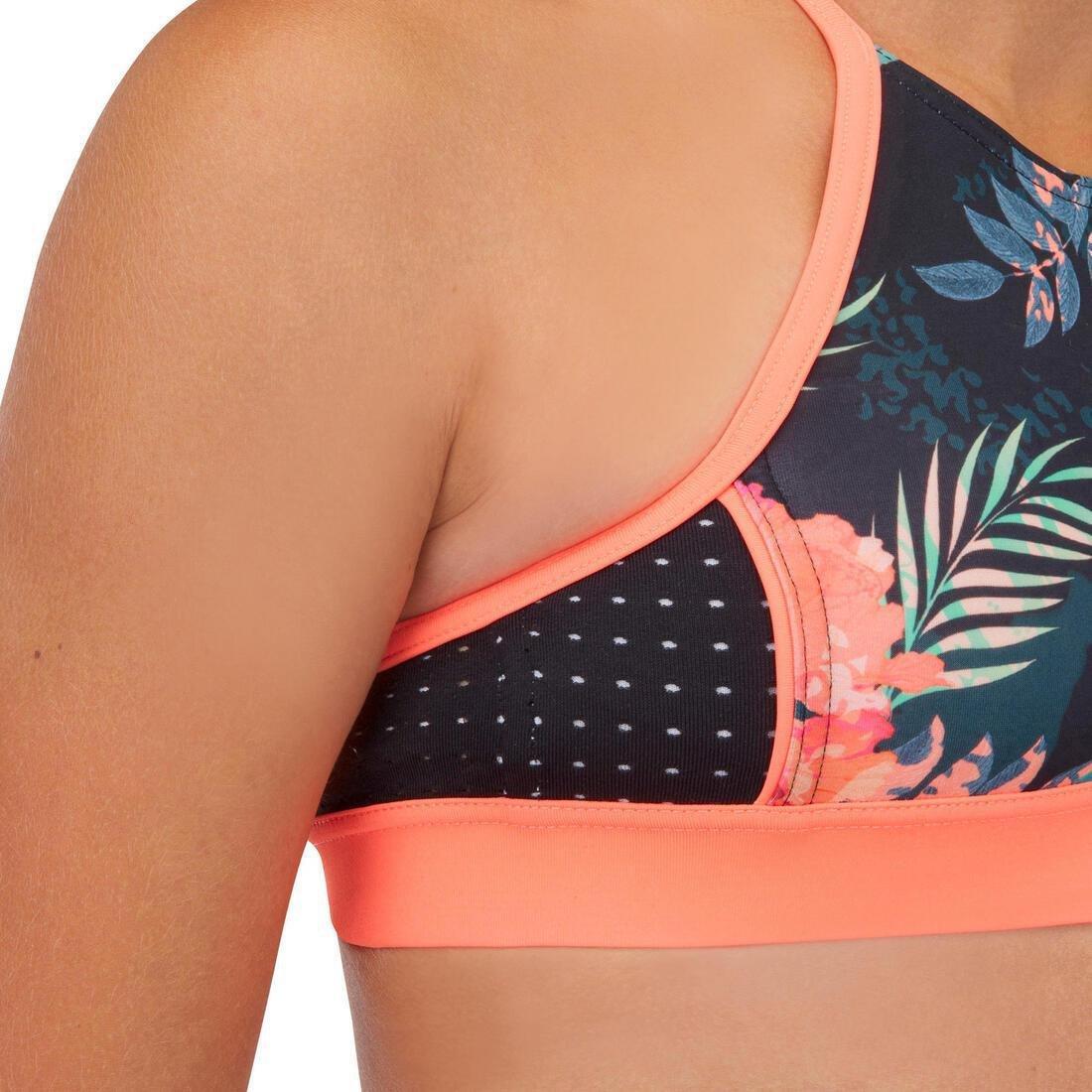 BLACK Girl's surf swimsuit crop top baha 900, , large image number 6
