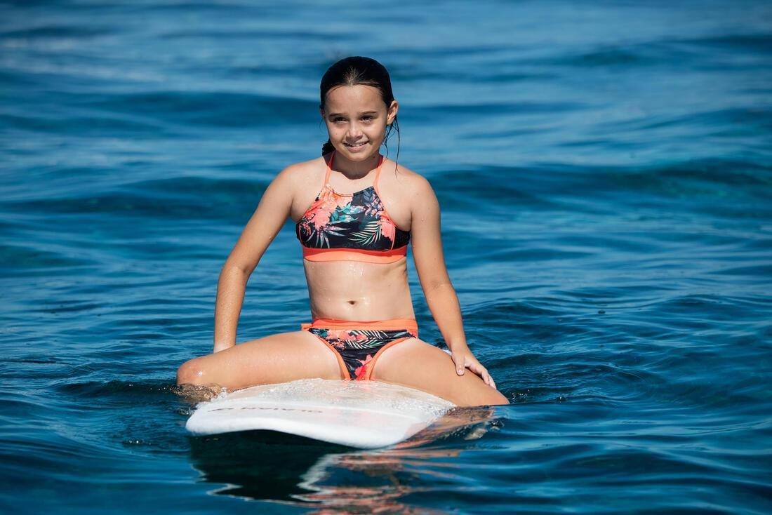 BLACK Girl's surf swimsuit crop top baha 900, , large image number 9