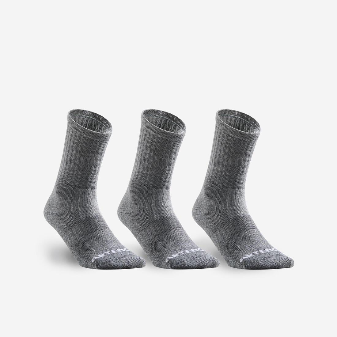 ARTENGO - Rs800 Adult High Sports Socks 3-Pack, Grey