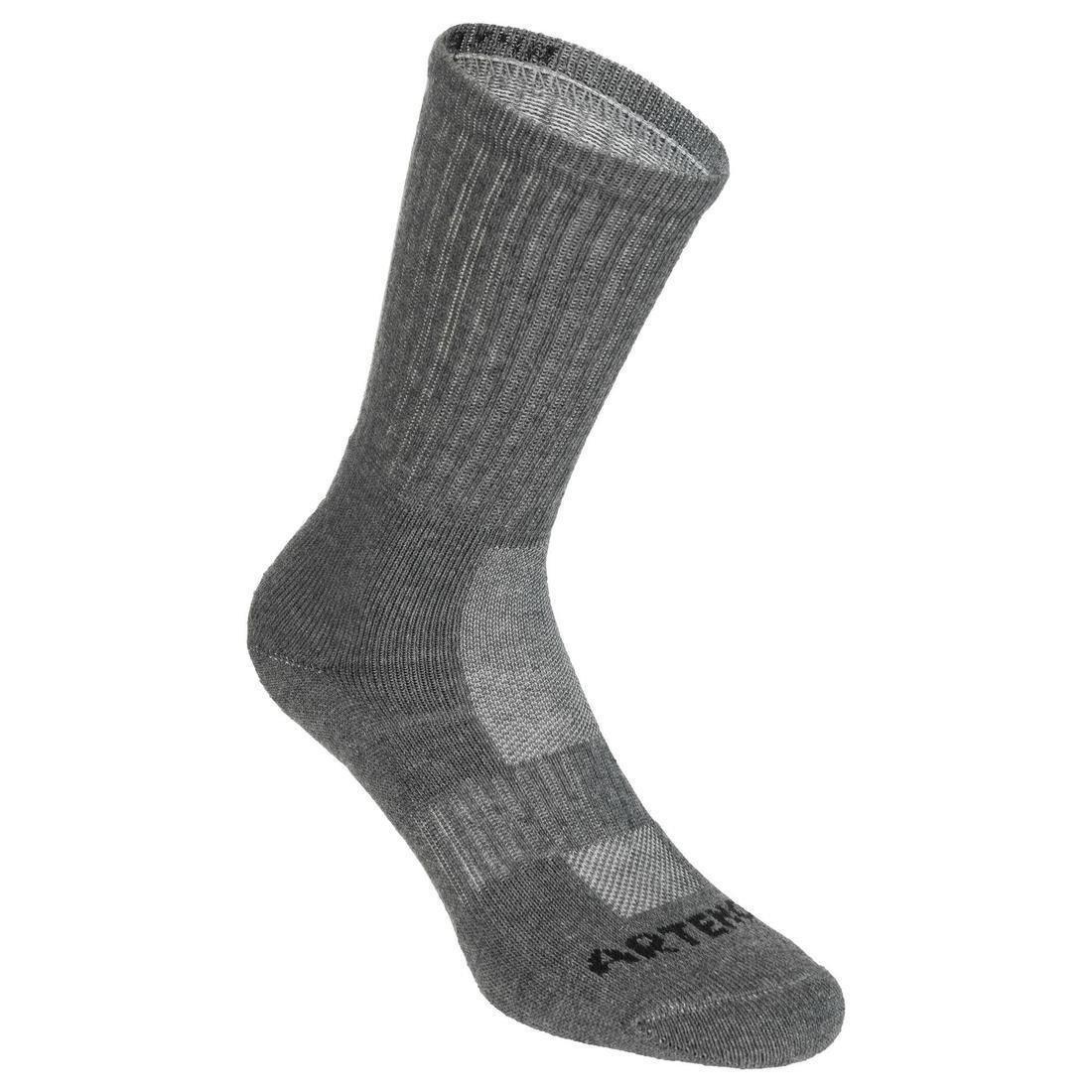 ARTENGO - Rs800 Adult High Sports Socks 3-Pack, Grey