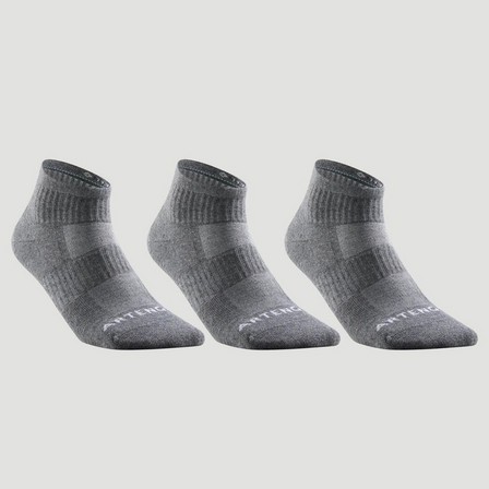 ARTENGO - Rs800 Adult Mid Sports Socks 3-Pack, Grey