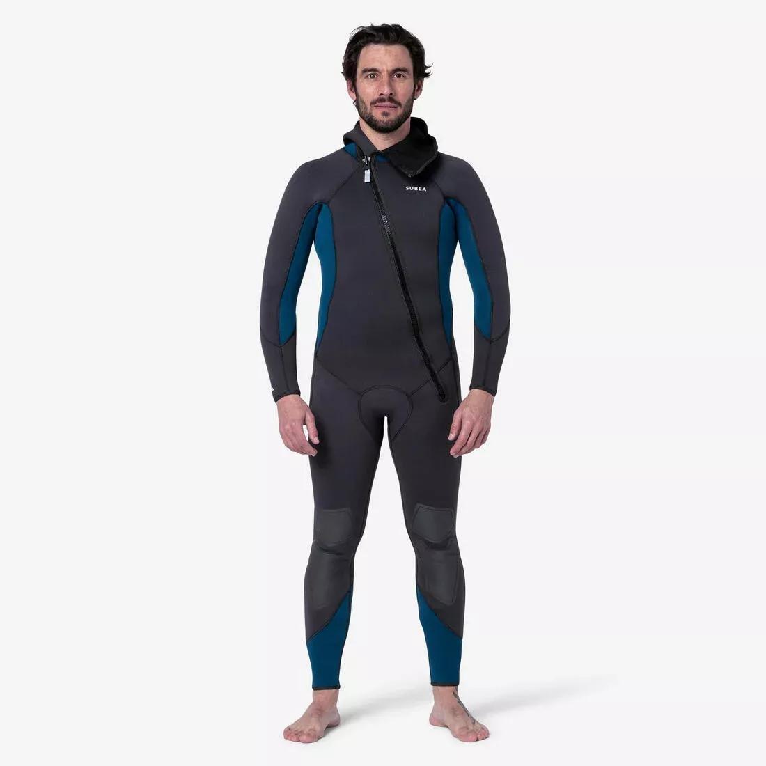 Men Diving Wetsuit 5mm Neoprene - SCD 500, Blue, 5401_000, medium