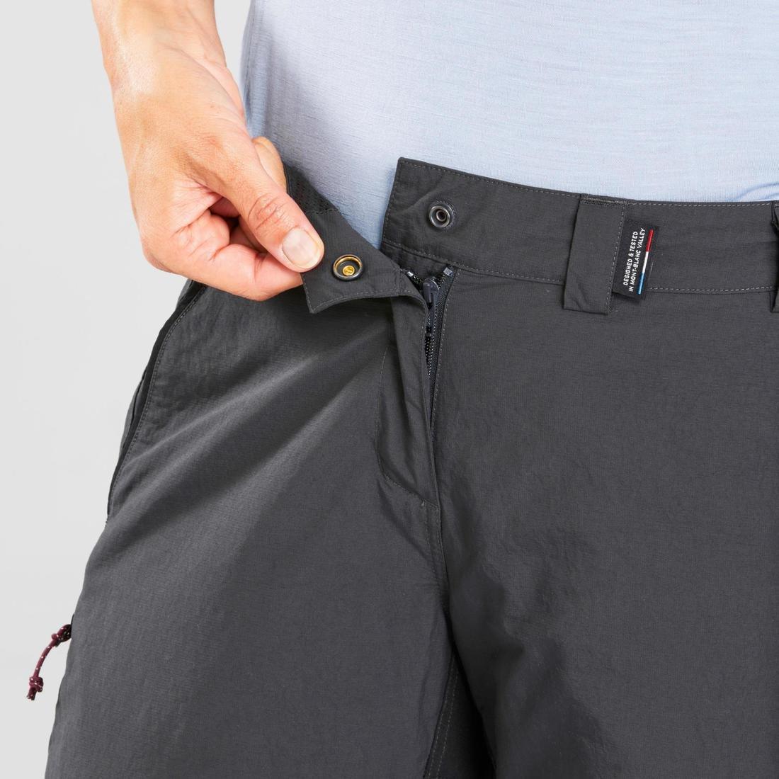 Women's Mountain Trekking Modular Trousers - TREK 100, Carbon Grey, No Color, medium