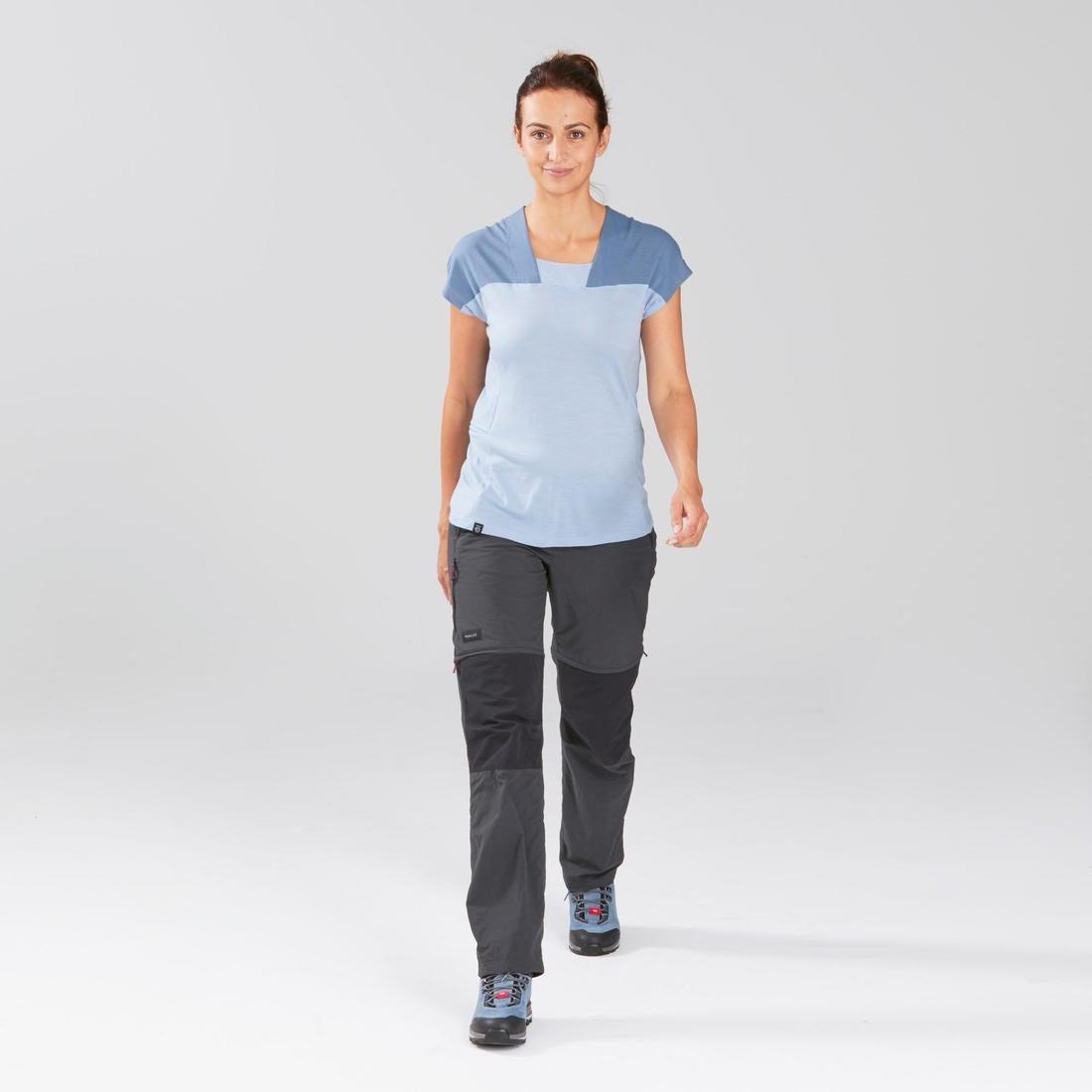 Women's Mountain Trekking Modular Trousers - TREK 100, Carbon Grey, No Color, medium