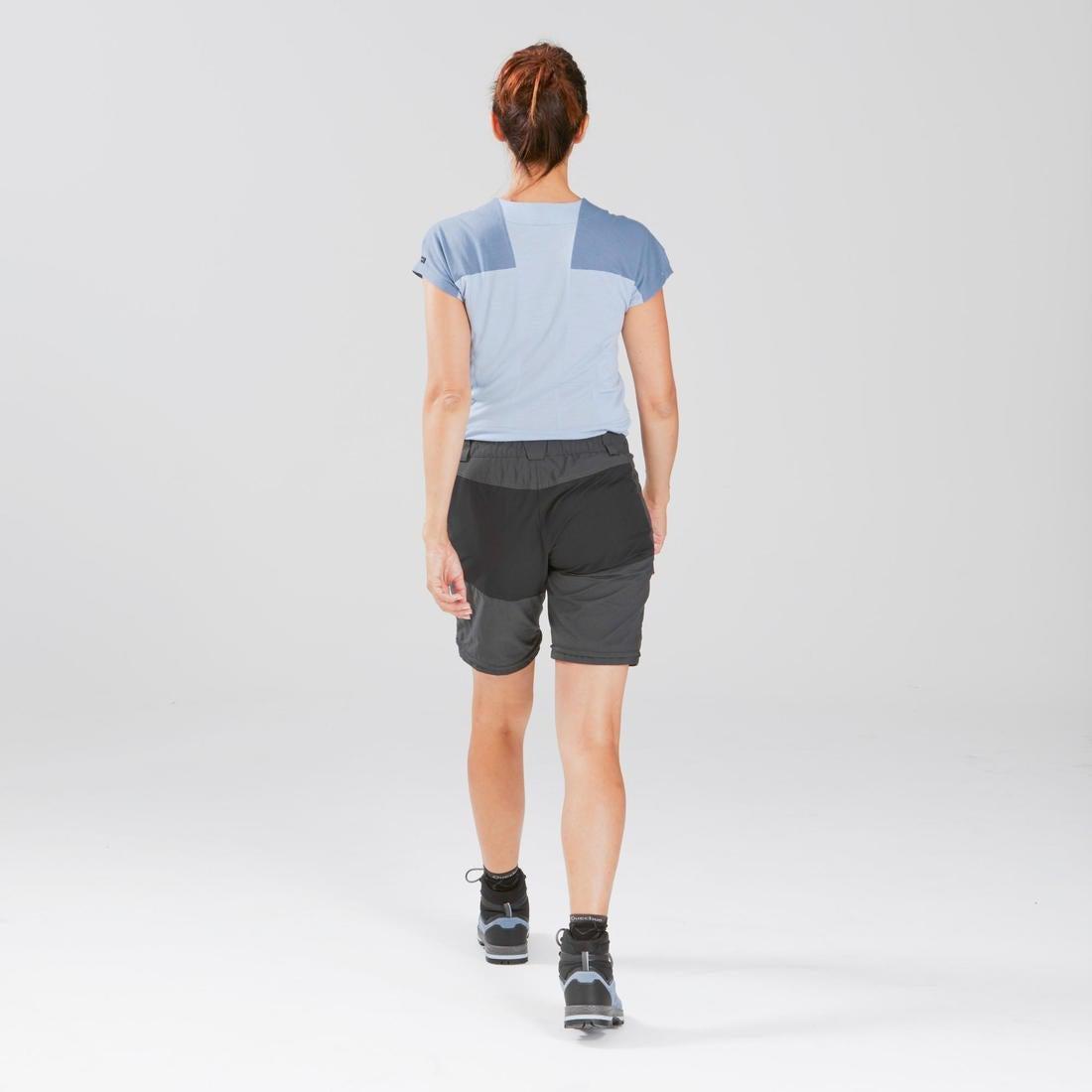 Women Mountain Trekking 2-in-1 Zip-Off Trousers - MT100, Grey, No Color, large image number 12